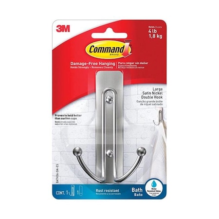Command Command 5000491 4.03 in. Large Adhesive Strips Hook  Plastic  4 lbs 5000491